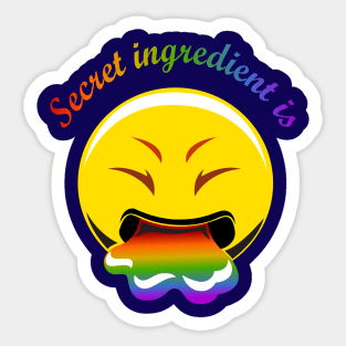 Secret Ingredient - Rainbow Throw up Emoji Sticker